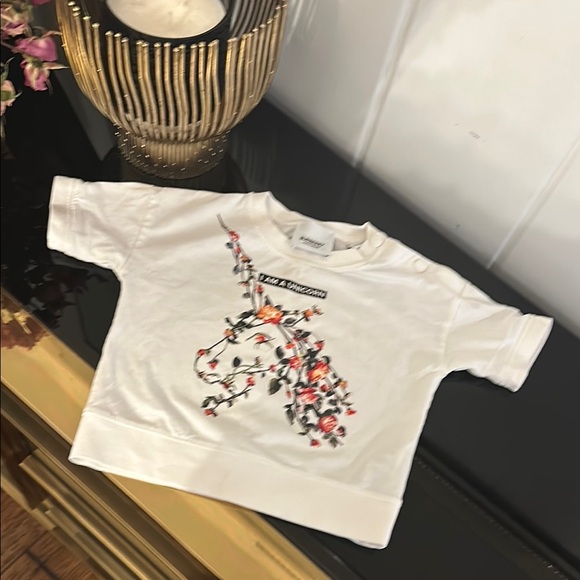 Burberry Other - Burberry White Floral Print Unicorn Tees - Short Sleeve